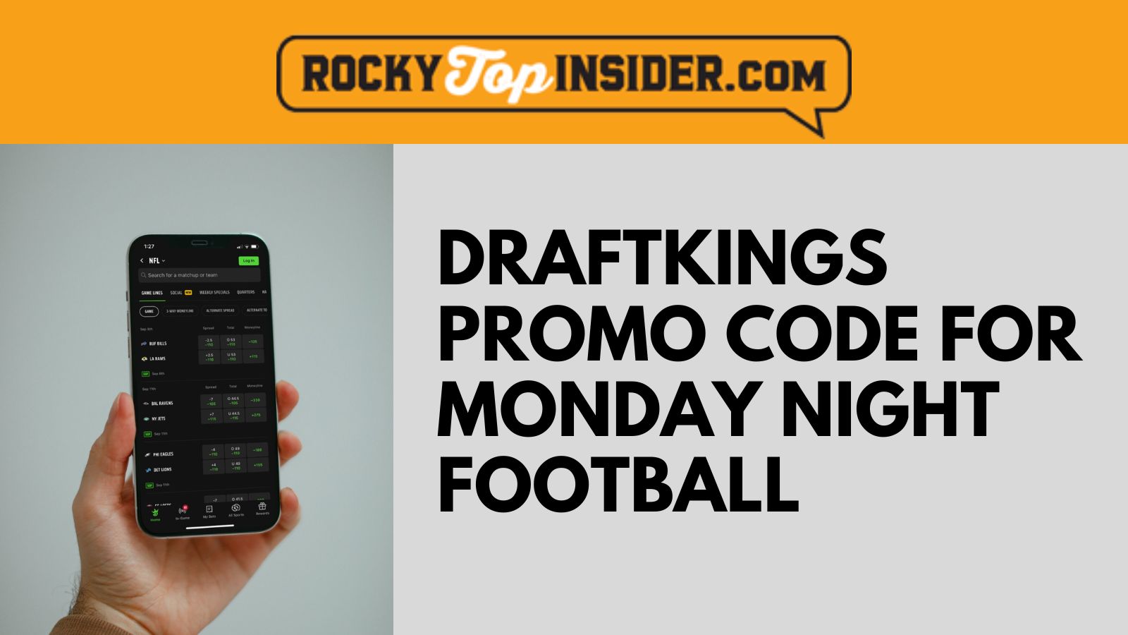 DraftKings Promo Code: Deposit bonus up to $1,000 for Bengals vs Ravens